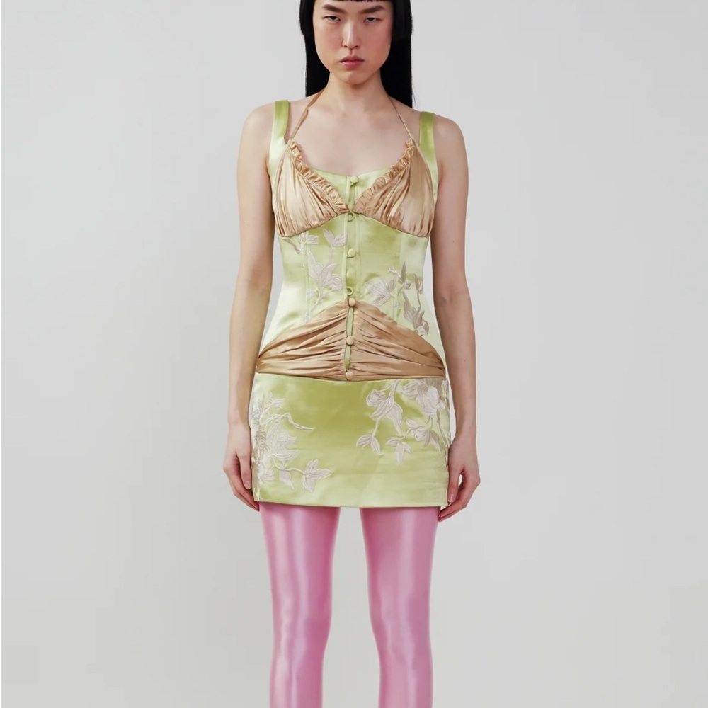 Kim Shui Lime Green Floral Dress